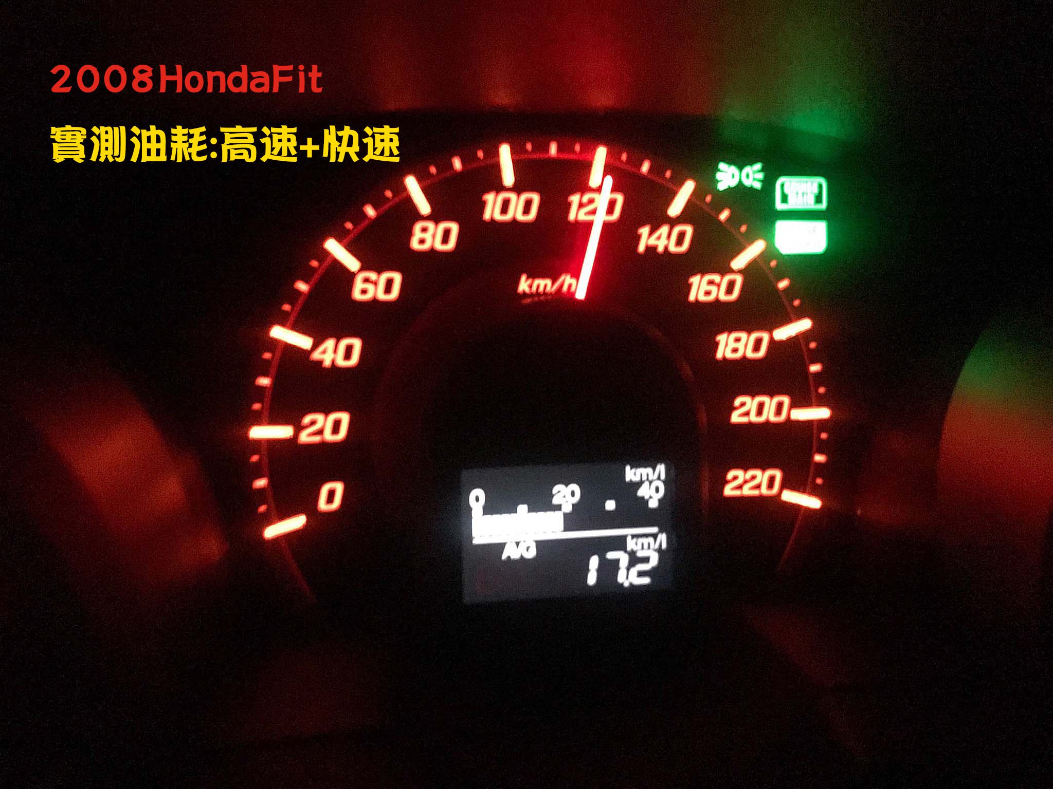 2009 Hondafit高速油耗