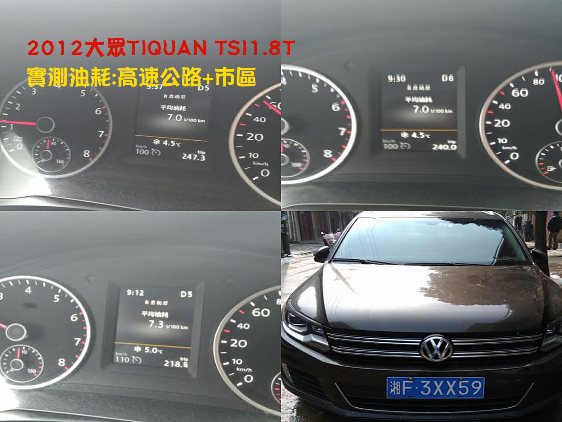2012 大眾Tiquan1.8t高速油耗