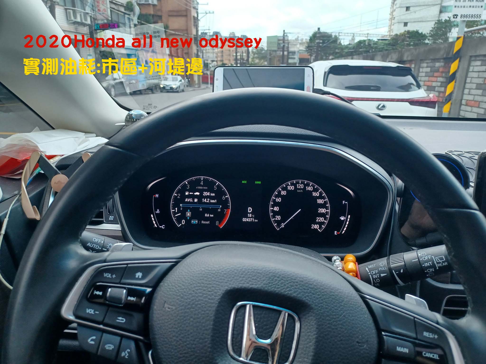 2020 Honda Odyssey市區油耗